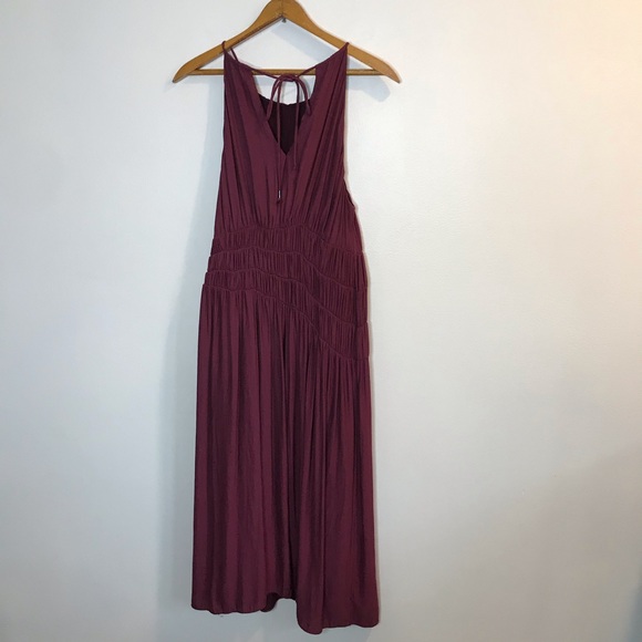 Anthropologie Moulinette Soeurs Plum Midi Dress 4 - Picture 5 of 11